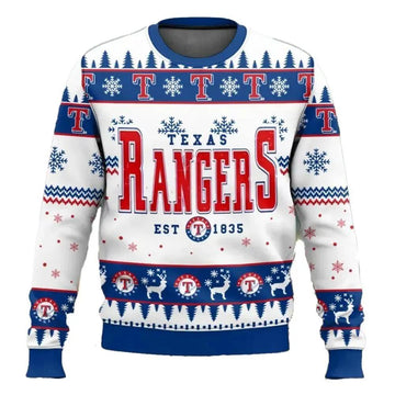 Texas Rangers Est 1835 Mlb Ugly Christmas Sweater, MLB Christmas Sweater Moonbestprint