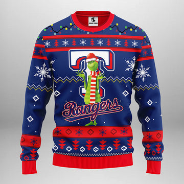 Texas Rangers Funny Grinch Ugly Christmas Sweater Moonbestprint