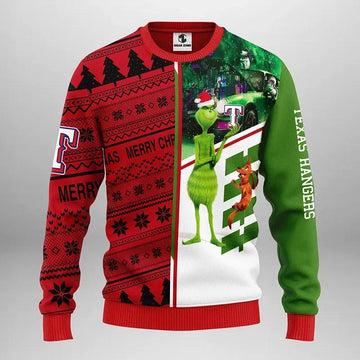 Texas Rangers Grinch &amp; Scooby – Doo Ugly Christmas Sweater, MLB Christmas Sweater Moonbestprint