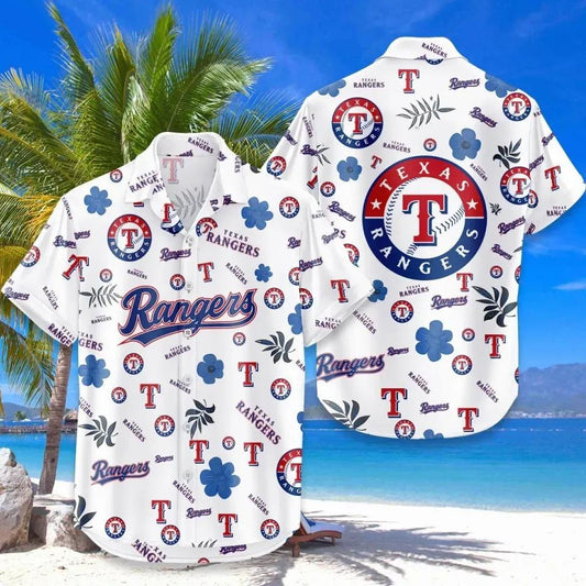 Texas Rangers Hawaiian Button Down Shirt, MLB Hawaiian Shirt Moonbestprint