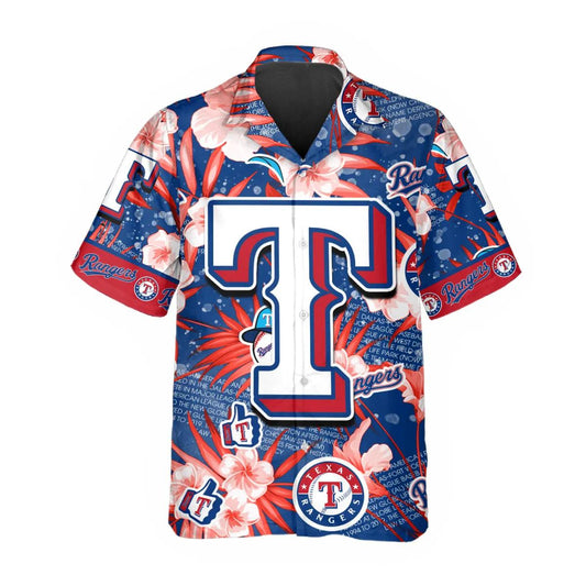 Texas Rangers Hawaiian Shirt, MLB Hawaiian Shirt Gift For Fans Moonbestprint