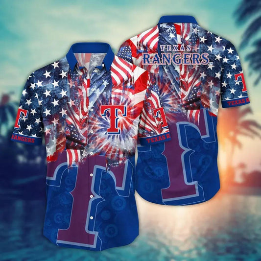 Texas Rangers MLB Flower Aloha Hawaiian Shirt 10, MLB Hawaiian Shirt Moonbestprint