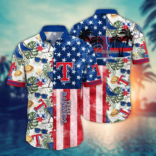 Texas Rangers MLB Flower Aloha Hawaiian Shirt 11, MLB Hawaiian Shirt Moonbestprint