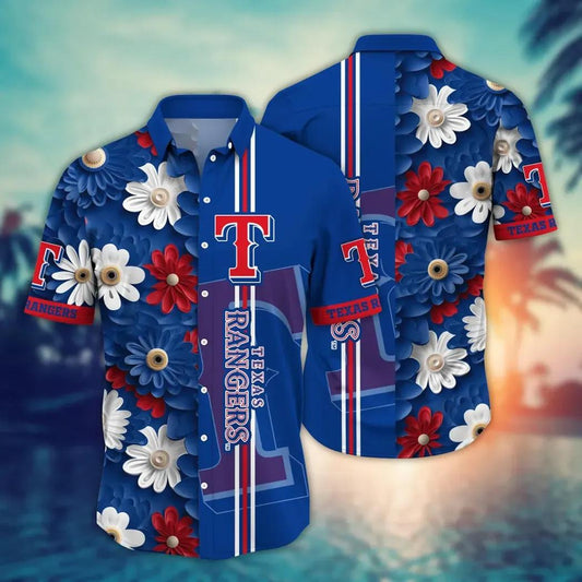 Texas Rangers MLB Flower Aloha Hawaiian Shirt 13, MLB Hawaiian Shirt Moonbestprint