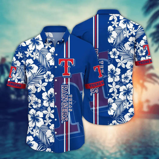 Texas Rangers MLB Flower Aloha Hawaiian Shirt 14, MLB Hawaiian Shirt Moonbestprint