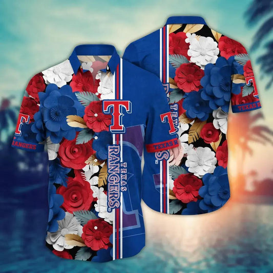Texas Rangers MLB Flower Aloha Hawaiian Shirt 16, MLB Hawaiian Shirt Moonbestprint