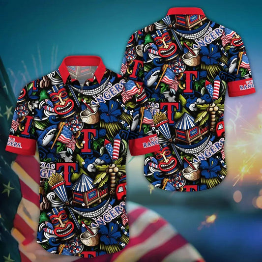 Texas Rangers MLB Flower Aloha Hawaiian Shirt 20, MLB Hawaiian Shirt Moonbestprint