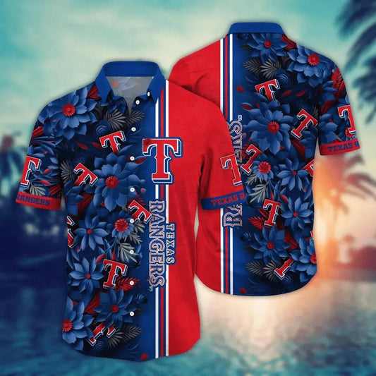 Texas Rangers MLB Flower Aloha Hawaiian Shirt 5, MLB Hawaiian Shirt Moonbestprint