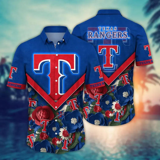 Texas Rangers MLB Flower Aloha Hawaiian Shirt 8, MLB Hawaiian Shirt Moonbestprint