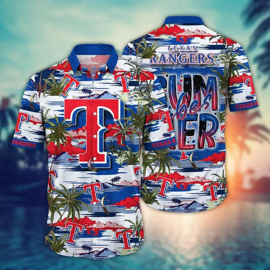 Texas Rangers MLB Flower Aloha Hawaiian Shirt 9, MLB Hawaiian Shirt Moonbestprint