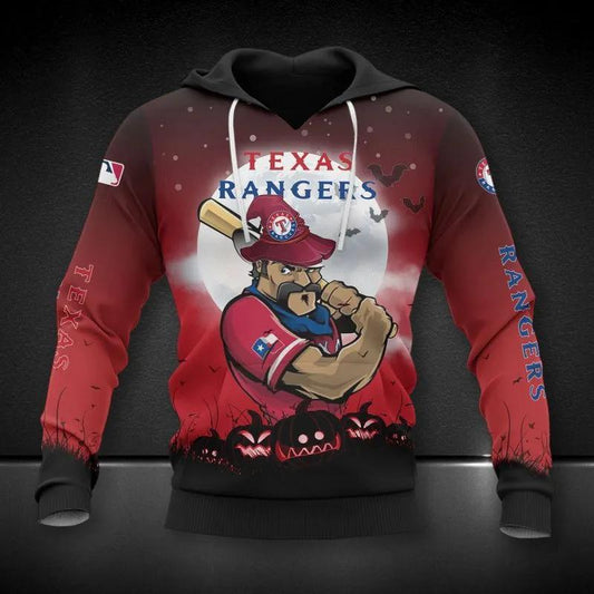 Texas Rangers Mascot All Over Print Hoodie 1, MLB Hoodie Moonbestprint