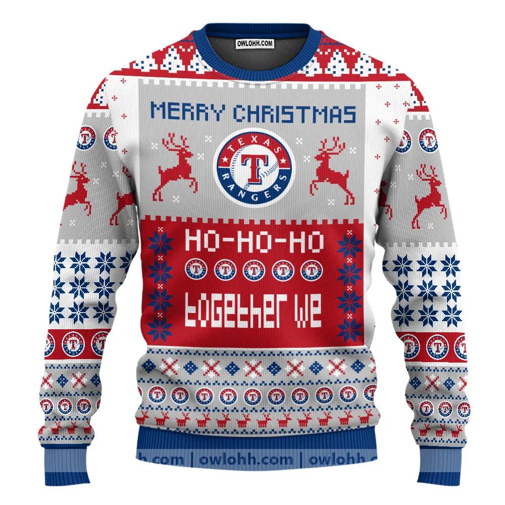 Texas Rangers Merry Christmas Ugly Christmas Sweater, MLB Christmas Sweater Moonbestprint