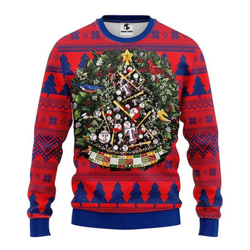 Texas Rangers Tree Ball Ugly Christmas Sweater, MLB Christmas Sweater Moonbestprint