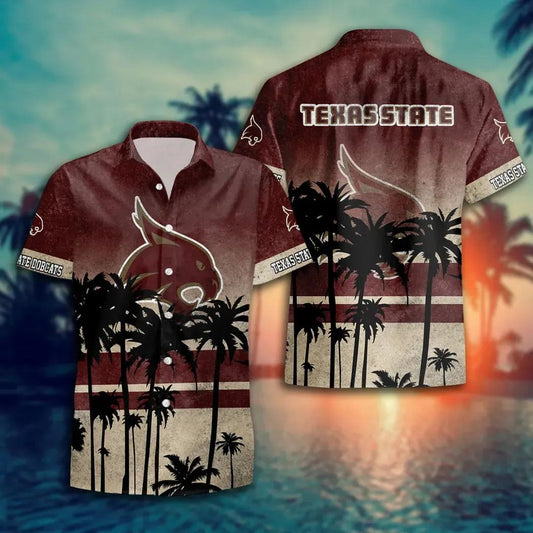 Texas State Bobcats Style Hot Trending Summer Aloha Hawaiian Shirt, NCAA Hawaiian Shirt Moonbestprint