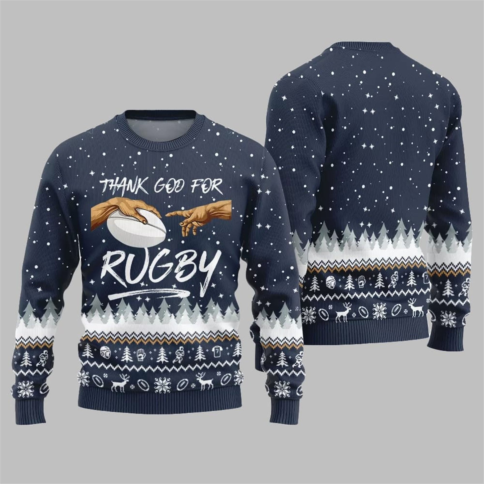 Thank Go For Rugby Ugly Sweater 2026 Christmas - Moonbestprint