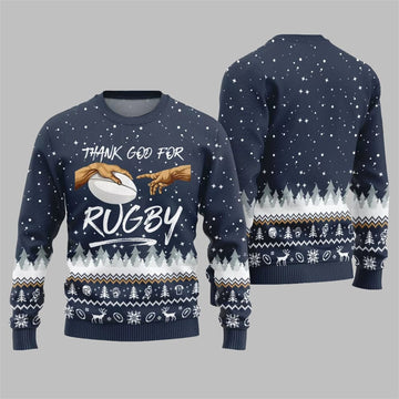 Thank Go For Rugby Ugly Sweater 2026 Christmas - Moonbestprint