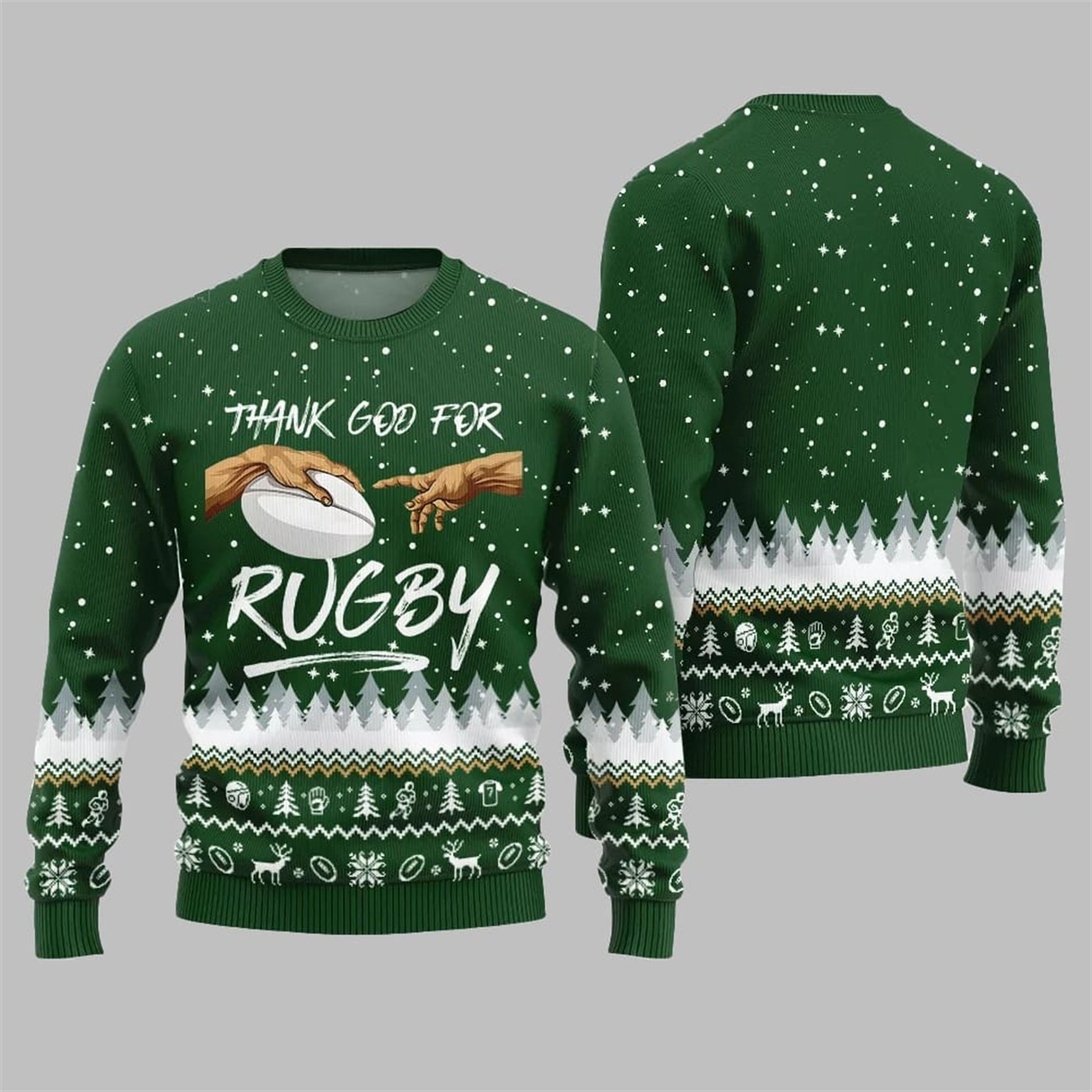 Thank Go For Rugby Ugly Sweater 2026 Christmas - Moonbestprint