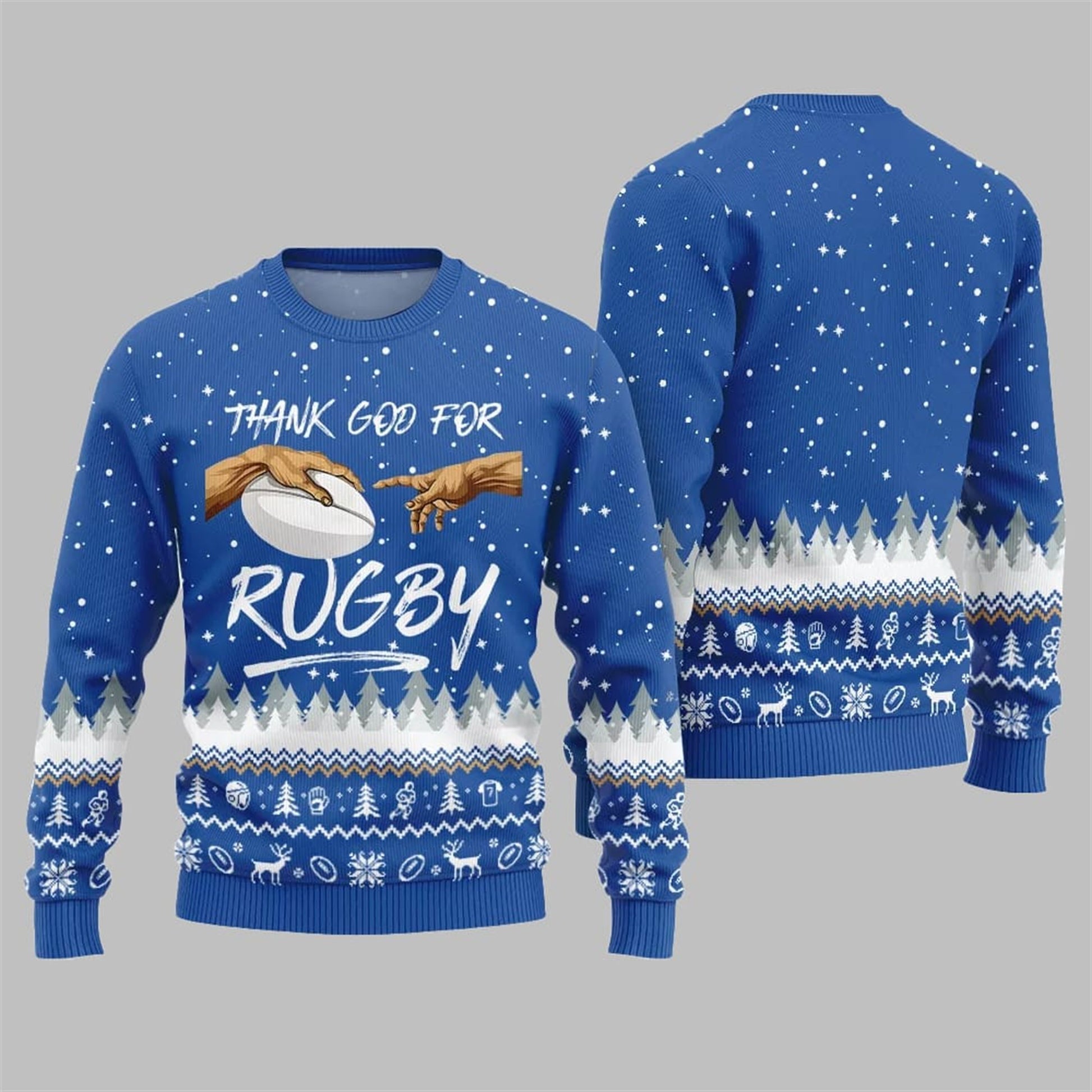 Thank Go For Rugby Ugly Sweater 2026 Christmas - Moonbestprint