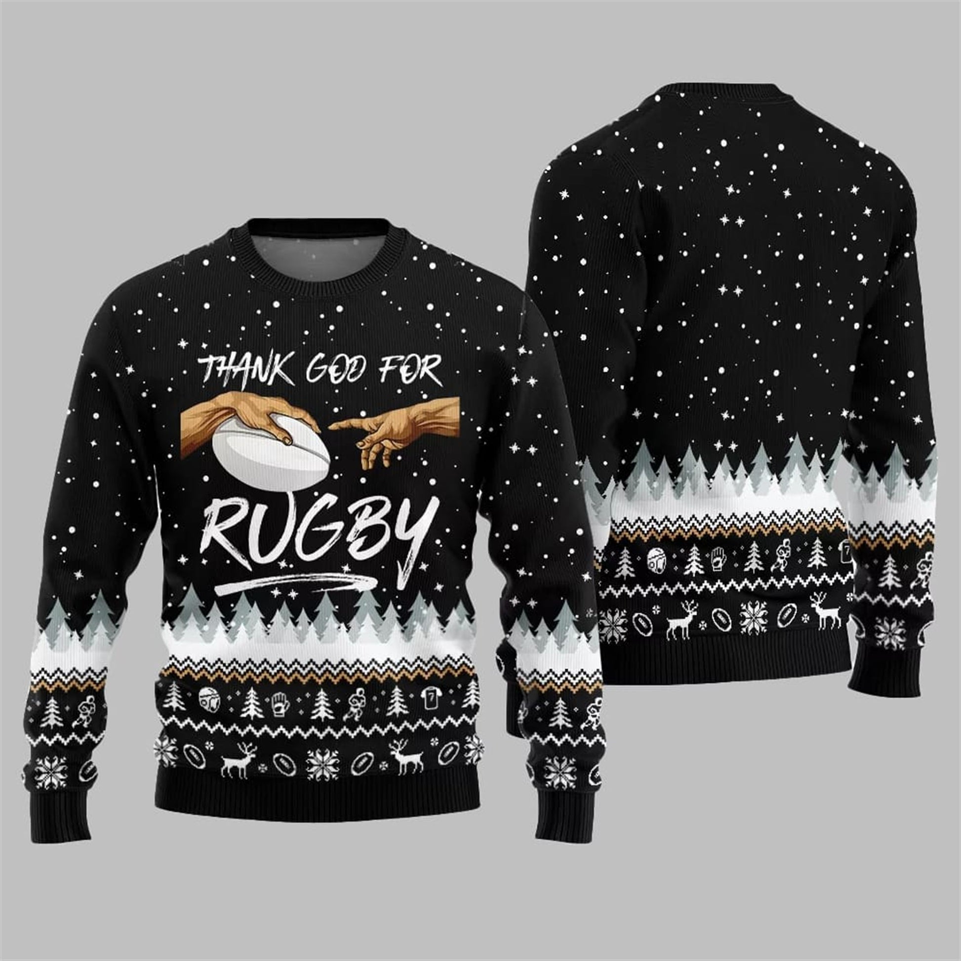 Thank Go For Rugby Ugly Sweater 2026 Christmas - Moonbestprint