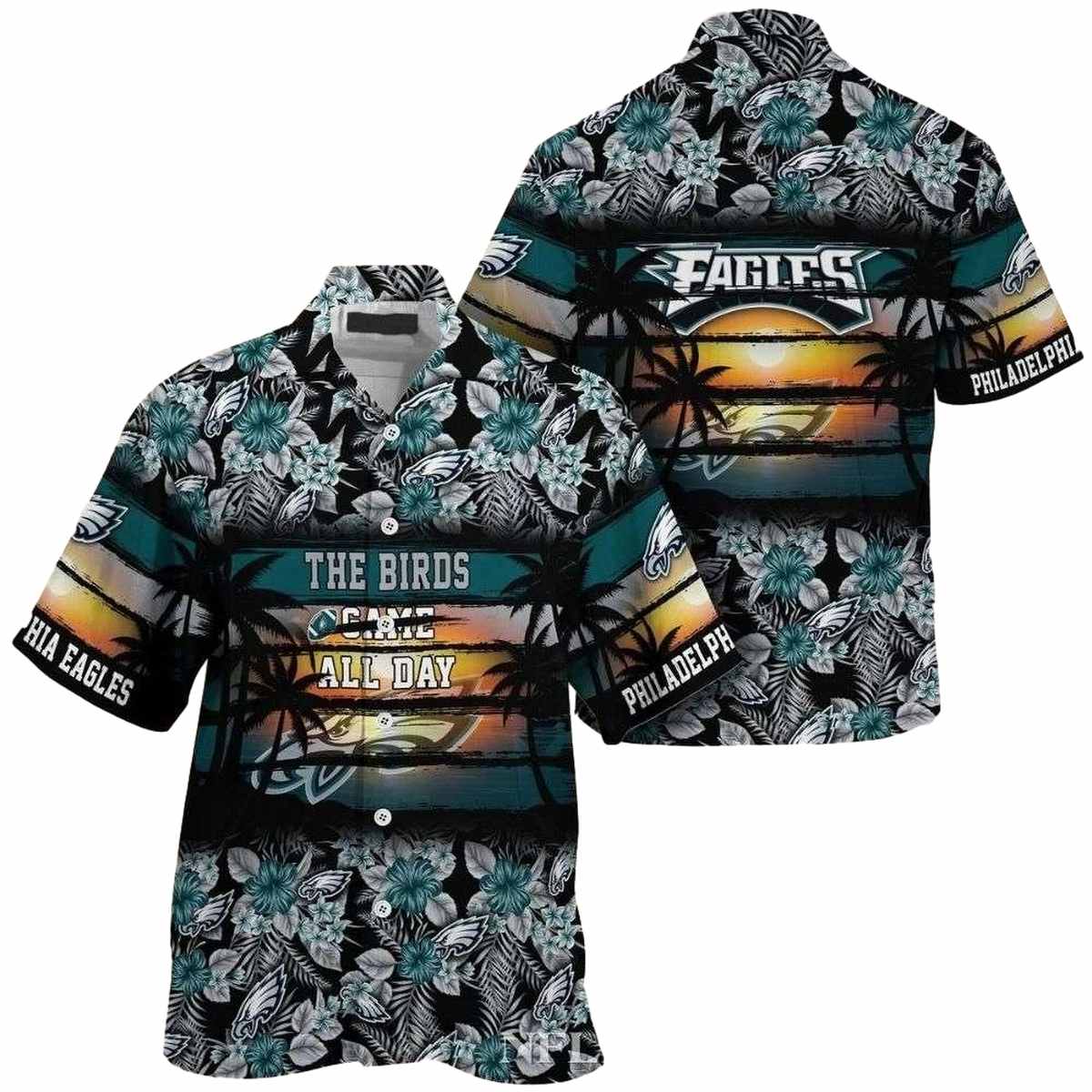 Philadelphia Eagles The Birds Game All Day Vibrant Floral Hawaiian Shirt - Moonbestprint
