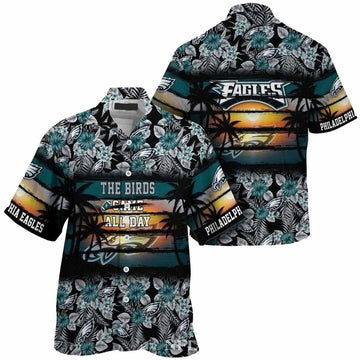 Philadelphia Eagles The Birds Game All Day Vibrant Floral Hawaiian Shirt - Moonbestprint