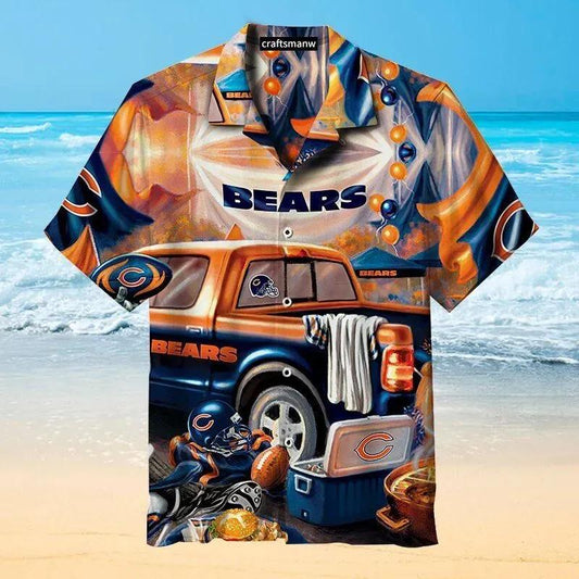 The Chicago Bears Nfl Hawaiian Graphic Print Short Sleeve Hawaiian Shirt, NFL Hawaiian Shirt Moonbestprint
