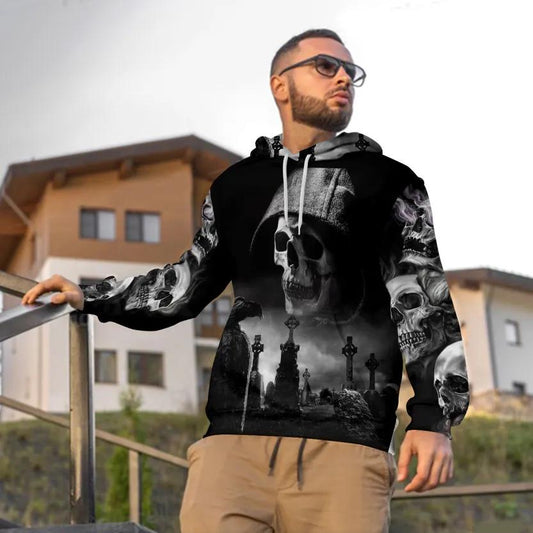 The Death Hunter Skull 3D Hoodie Moonbestprint