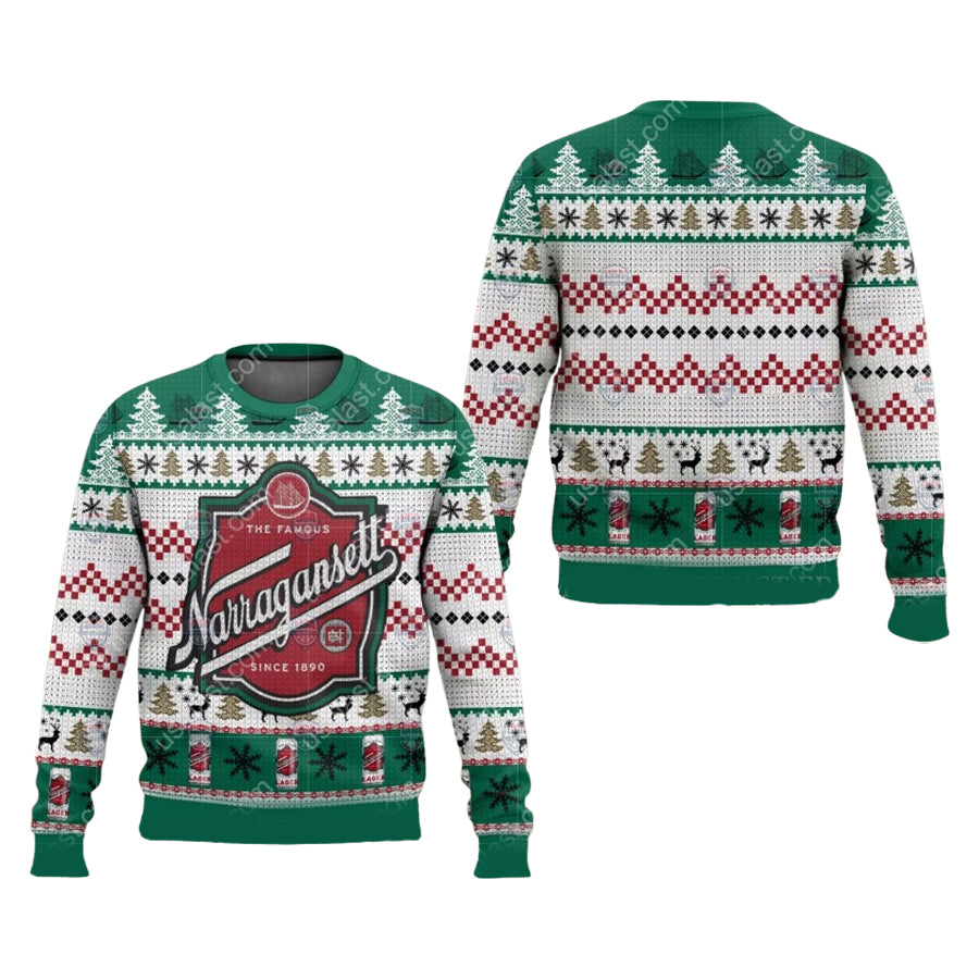 The Famous Narragansett Beer Ugly Christmas Sweater – Moonbestprint