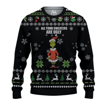 The Grinch Christmas Holiday Ugly Sweater, Grinch Holiday Sweater Moonbestprint