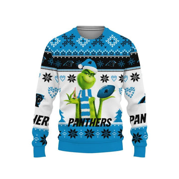 The Grinch Cute Carolina Panthers Ugly Christmas Sweater, NFL Christmas Sweater Moonbestprint
