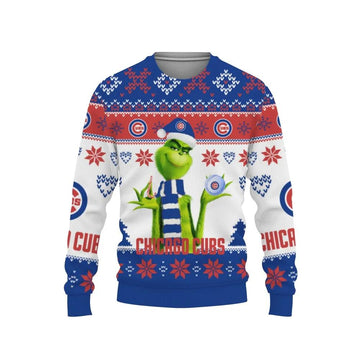 The Grinch Cute Chicago Cubs Ugly Christmas Sweater, MLB Christmas Sweater Moonbestprint