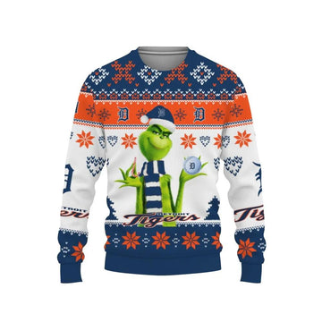 The Grinch Cute Detroit Tigers Ugly Christmas Sweater, MLB Christmas Sweater Moonbestprint