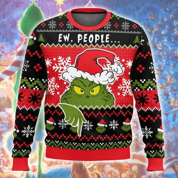 The Grinch Ew People Ugly Christmas, Grinch Holiday Sweater Moonbestprint