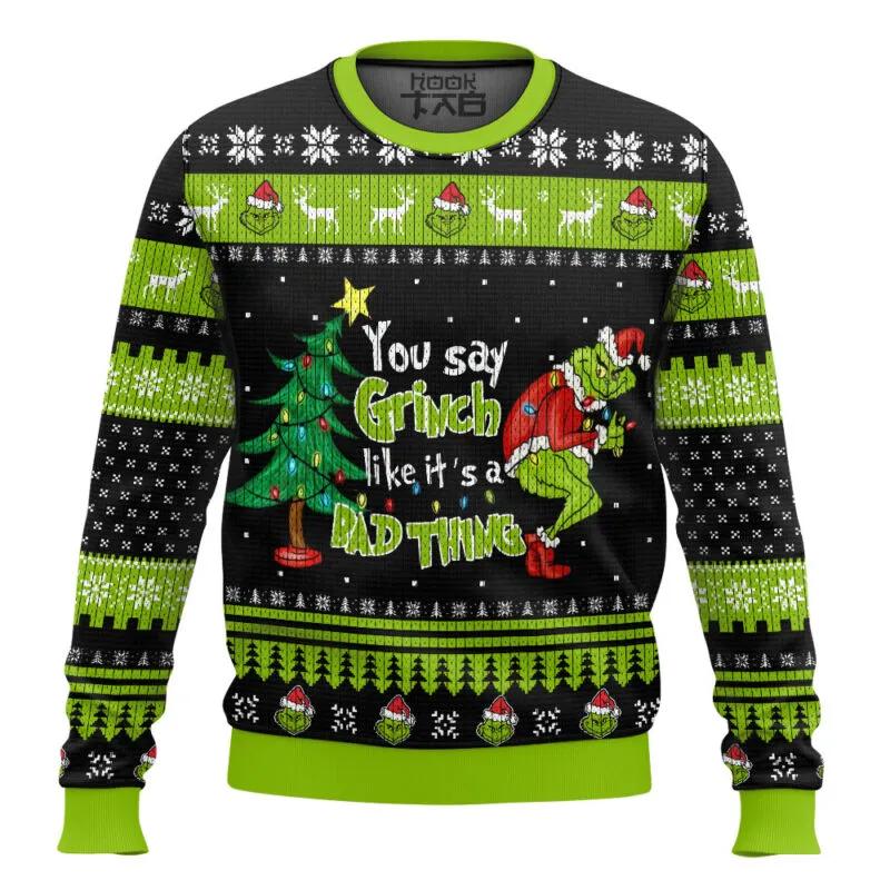 The Grinch Merry Christmas Ugly Sweater, Grinch Holiday Sweater Moonbestprint