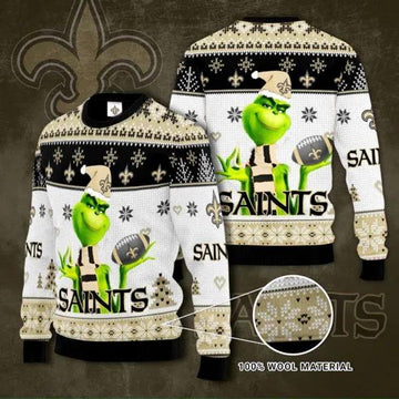 The Grinch New Orleans Saints NFL Ugly Christmas Sweater, NFL Christmas Sweater Moonbestprint