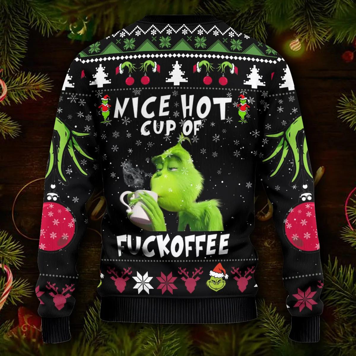 The Grinch Nice Hot Cup Of Christmas Grinch Ugly Christmas Sweater Moonbestprint