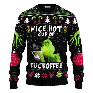 The Grinch Nice Hot Cup Of Christmas Grinch Ugly Christmas Sweater Moonbestprint