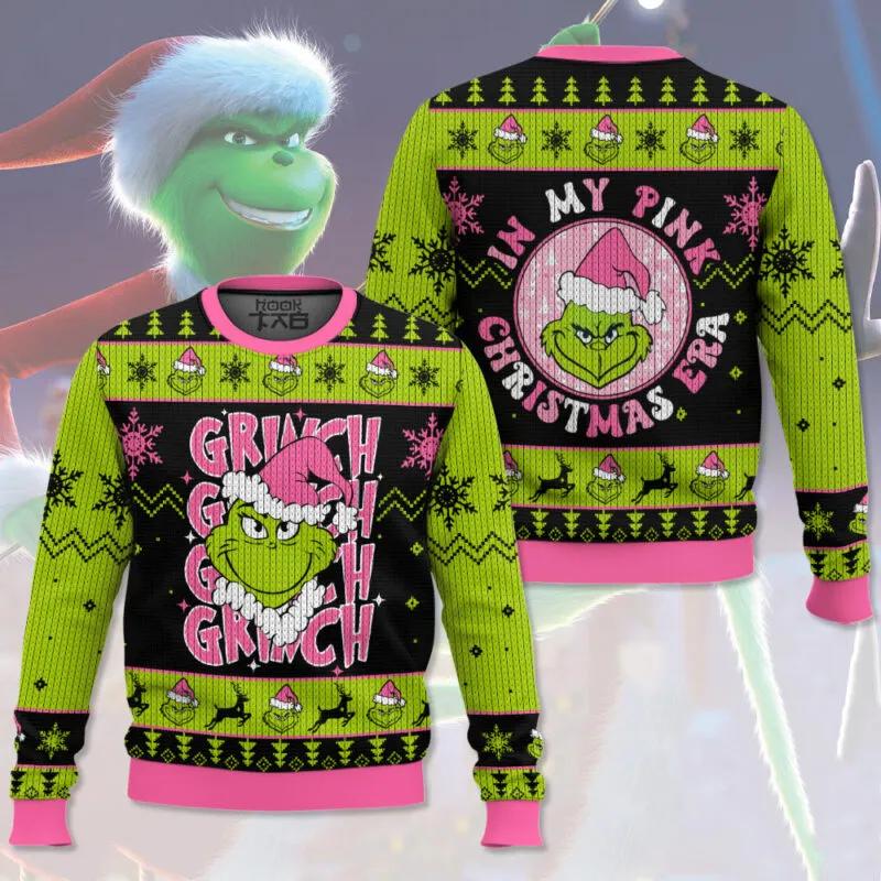 The Grinch Pink Ugly Sweater, Grinch Holiday Sweater Moonbestprint