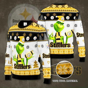 The Grinch Pittsburgh Steelers Ugly Christmas Sweater, NFL Christmas Sweater Moonbestprint