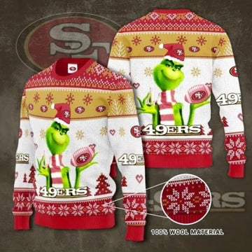 The Grinch San Francisco 49ers Ugly Christmas sweater, NFL Christmas Sweater Moonbestprint