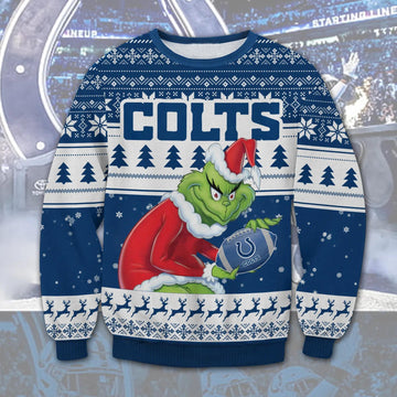 The Grinch Stolen Indianapolis Colts Ugly Christmas Sweater, NFL Christmas Sweater Moonbestprint