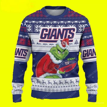 The Grinch Stolen New York Giants Ugly Christmas Sweater, NFL Christmas Sweater Moonbestprint
