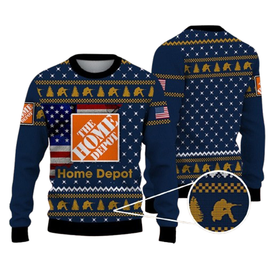 The Home Depot Company Hunting Usa Flag Ugly Christmas Sweater – Moonbestprint