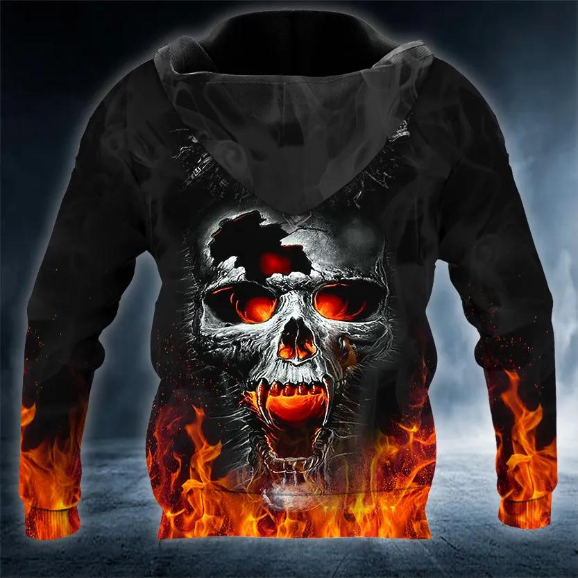 The Immortal Death Of Five Fire Skull 3D Hoodie Moonbestprint