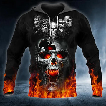 The Immortal Death Of Five Fire Skull 3D Hoodie Moonbestprint