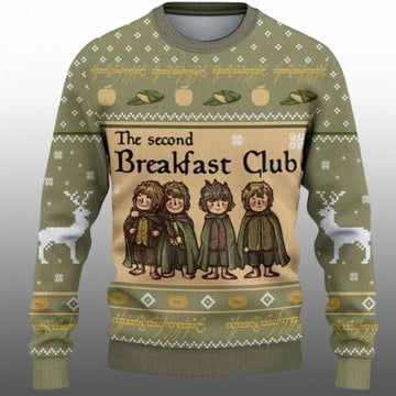 The Lord Of The Rings The Second Breakfast Club Ugly Sweater 2026 Christmas - Moonbestprint