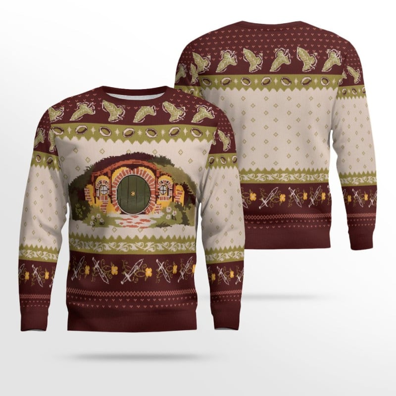 The Lord of the Rings Shire Hobbit Home Holiday Ugly Christmas Sweater – Moonbestprint