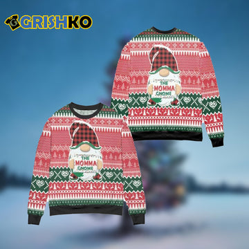 The Moma Gnome Reindeer Snowflake Pattern Ugly Christmas Sweater - Moonbestprint