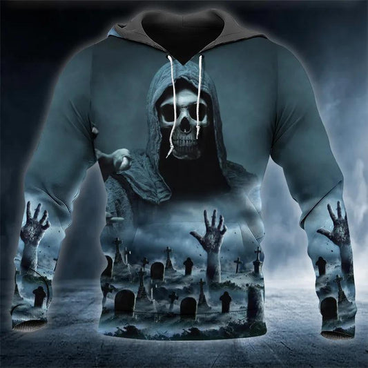 The Night Hunter Skull 3D Hoodie Moonbestprint