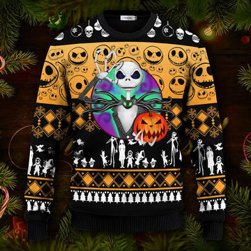 The Nightmare Before 3D Print Christmas Sweater, Jack Skelington Sweater Moonbestprint